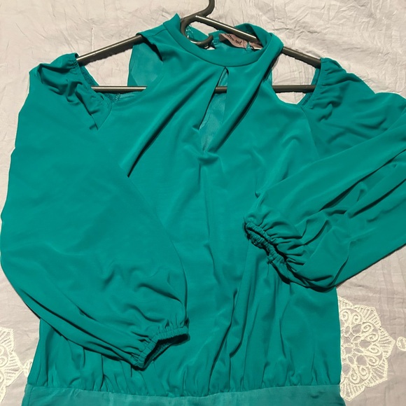Willow & Root Teal Bodysuit Blouse - Picture 4 of 4